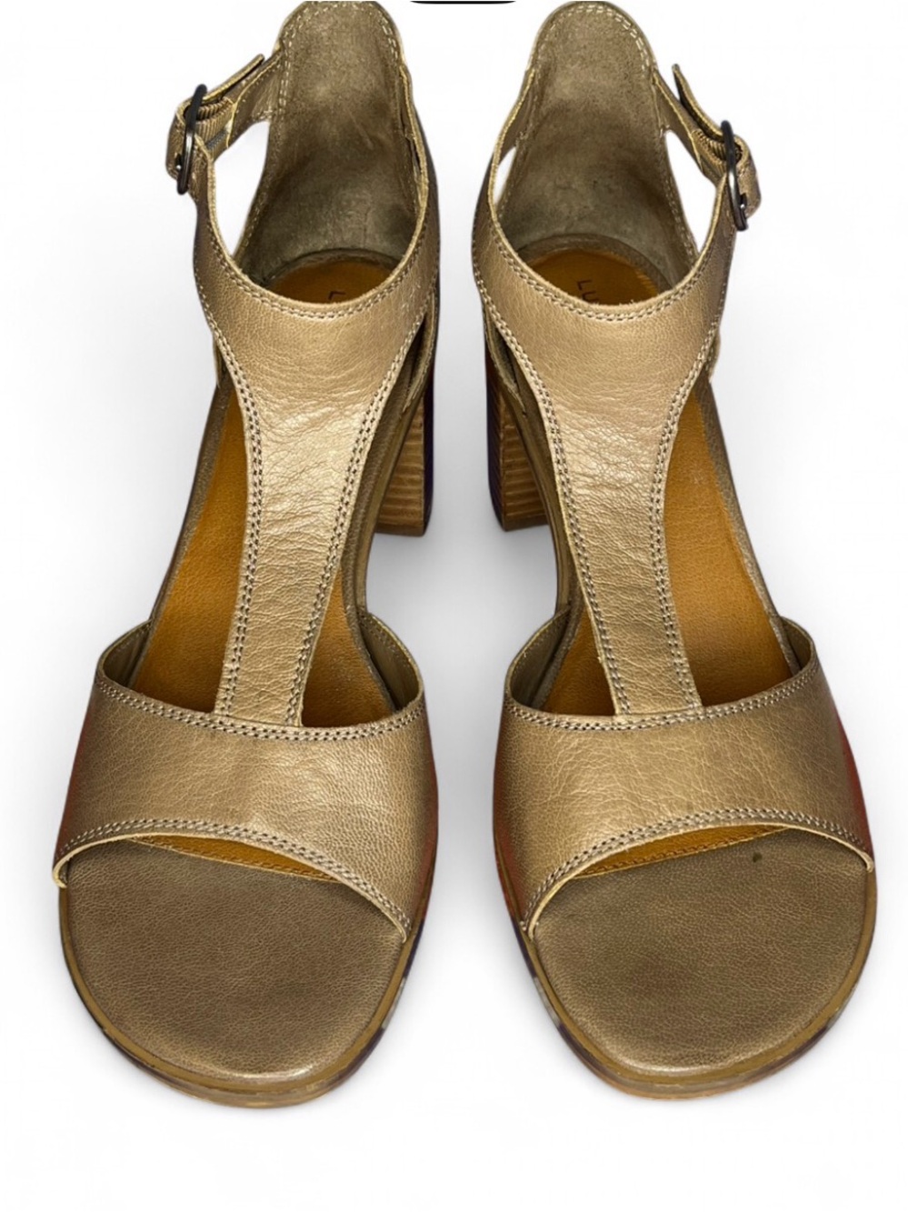 Lucky Brand Sabeni Brown Leather Heeled Sandals Women’s Size 10 Dress Shoes - Picture 2 of 10